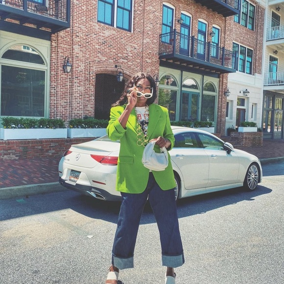 Zara Green Blazer Structured Suit Jacket - Picture 5 of 6